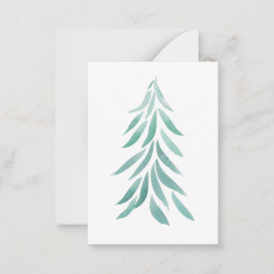 Carte De Correspondance Aquarelle Arbre À feuillage persistant Brosses 2