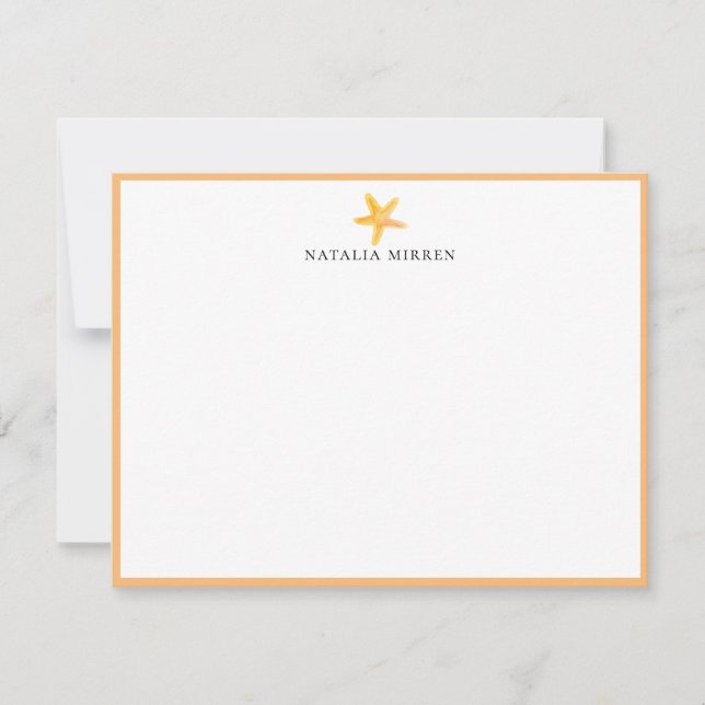 Carte De Correspondance Aquarelle Beach Starfish (Devant)