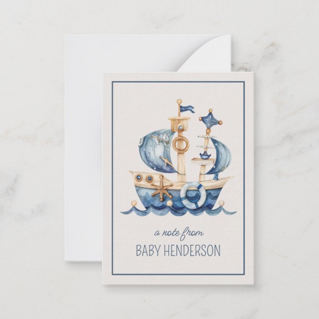 Carte De Correspondance Aquarelle bleu marine Livraison personnalisée (Devant)