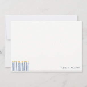 Carte De Correspondance Aquarelle bleu pastel mignonne Bougies d'anniversa