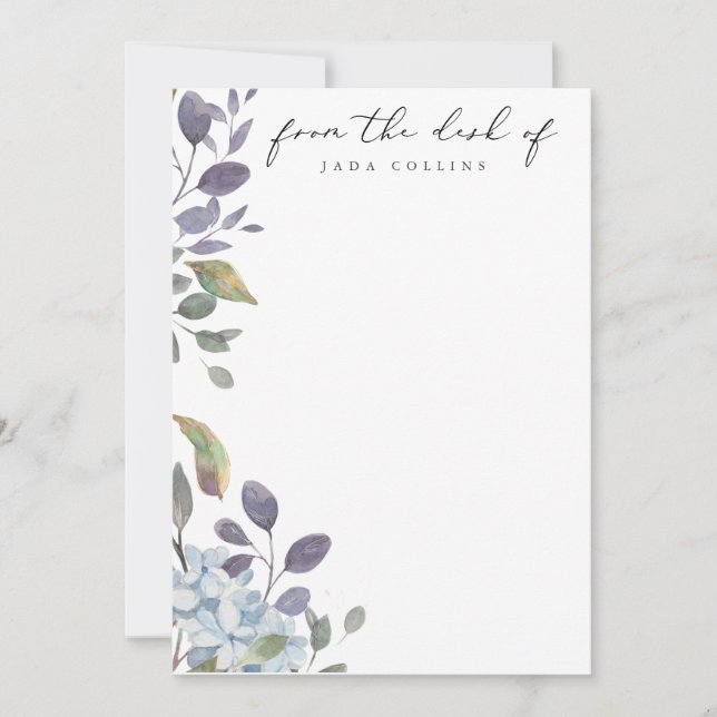 Carte De Correspondance Aquarelle bleue Meadow personnalisée (Devant)