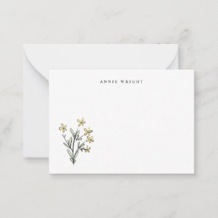 Carte De Correspondance Aquarelle Botanique Floral Personnaliser la papete