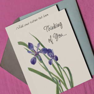 Carte De Correspondance Aquarelle botanique vintage Iris Fleurs