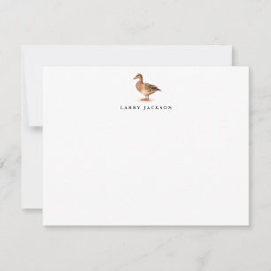 Carte De Correspondance Aquarelle Brown Femme Mallard Appartement personna