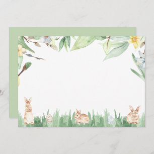 Carte De Correspondance Aquarelle Bunnies Printemps