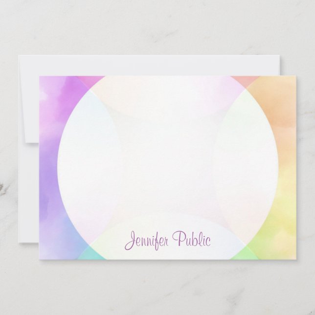 Carte De Correspondance Aquarelle calligraphie Monogramme Personnalisé (Devant)