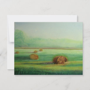Carte De Correspondance Aquarelle Champs de foin vert