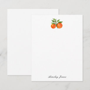 Carte De Correspondance Aquarelle Citrus Orange personnalisée