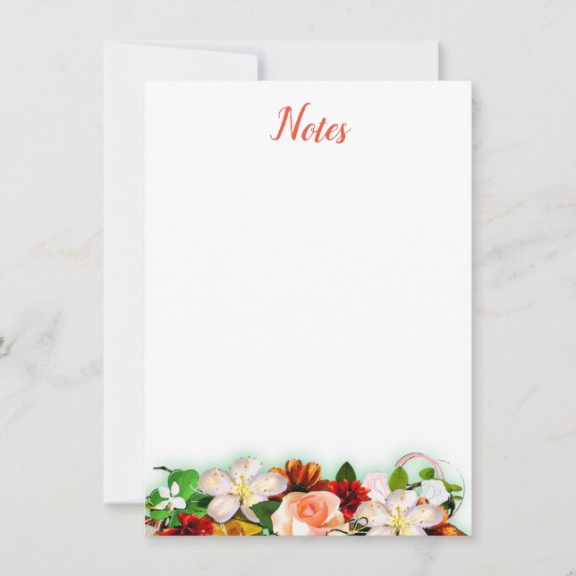 Carte De Correspondance Aquarelle colorée Calligraphie florale Script (Devant)
