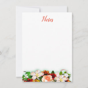 Carte De Correspondance Aquarelle colorée Calligraphie florale Script
