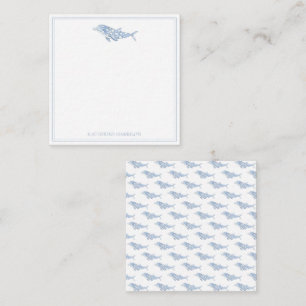 Carte De Correspondance Aquarelle côtière bleu Polka Dot Dolphin