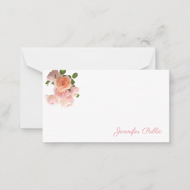 Carte De Correspondance Aquarelle créative Rose Floral Pastel Couleurs (Devant)