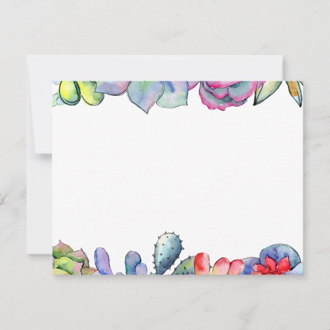 Carte De Correspondance Aquarelle de cactus succulent (Devant)