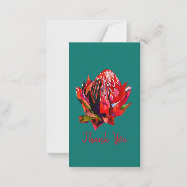 Carte De Correspondance Aquarelle de fleurs indigènes de Waratah (Devant)
