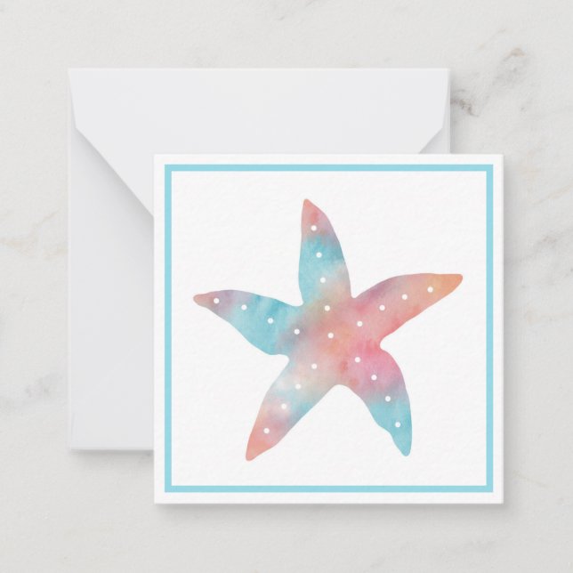 Carte De Correspondance Aquarelle de poisson d'eau Aqua Peach (Devant)
