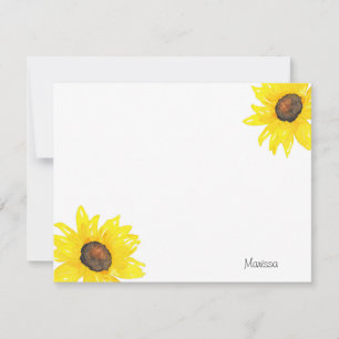 Carte De Correspondance Aquarelle de tournesol