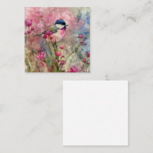 Carte De Correspondance Aquarelle d'oiseau rose