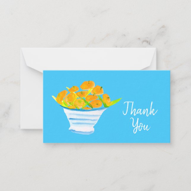 Carte De Correspondance Aquarelle d'orange (Devant)