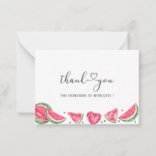 Carte De Correspondance Aquarelle Elegant Melon baby shower merci
