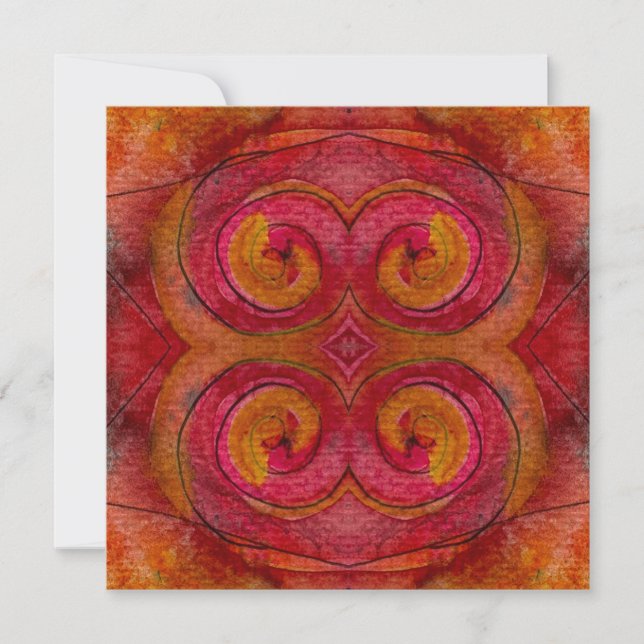 Carte De Correspondance Aquarelle Et Encre Joli Art Motif Abstrait (Devant)