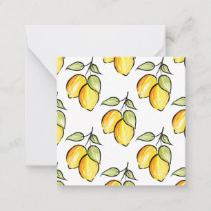 Carte De Correspondance Aquarelle et Motif citrons d'encre