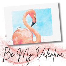 Aquarelle Flamant Rose École Saint-Valentin