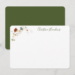 Carte De Correspondance Aquarelle fleur sauvage Plutôt Florale Personnalis