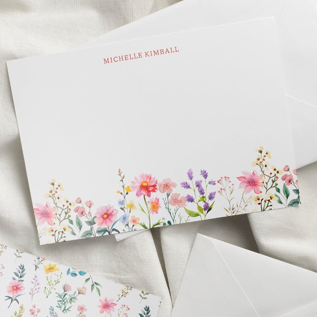 Carte De Correspondance Aquarelle Fleur sauvage printemps été (Créateur téléchargé)