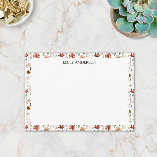 Carte De Correspondance Aquarelle Floral Botanique Fleur Sauvage Vintage
