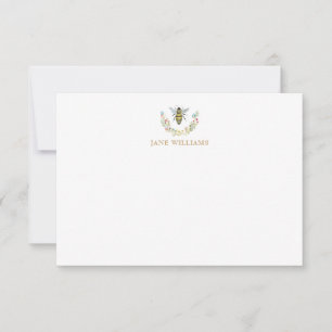 Carte De Correspondance Aquarelle Florale Bee personnalisée