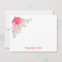 Aquarelle Florale Élégante Simple Merci