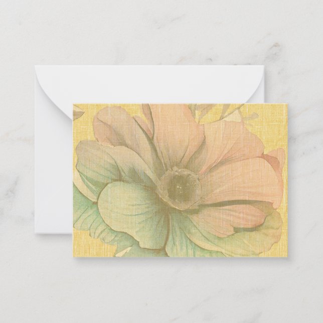 Carte De Correspondance Aquarelle florale tissée de moutarde (Devant)