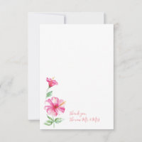 Aquarelle Hibiscus Merci papeterie
