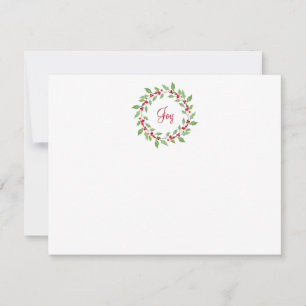 Carte De Correspondance Aquarelle Holly Wreath