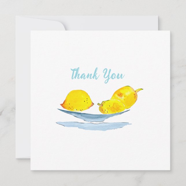 Carte De Correspondance Aquarelle jaune citron (Devant)
