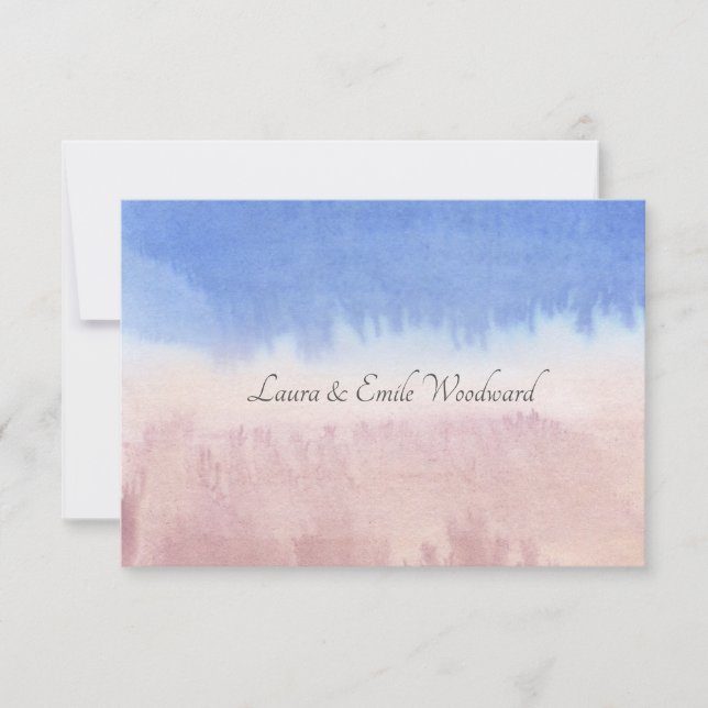 Carte De Correspondance Aquarelle Laver Couple Nouveaux mariés Personnalis (Devant)
