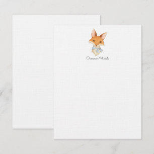 Carte De Correspondance Aquarelle Little Woodland Fox personnalisée