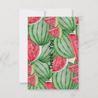 Carte De Correspondance Aquarelle Merci de pastèque