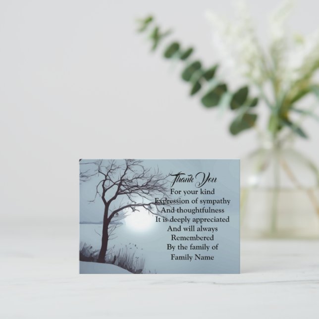 Carte De Correspondance Aquarelle Merci hiver (Debout devant)