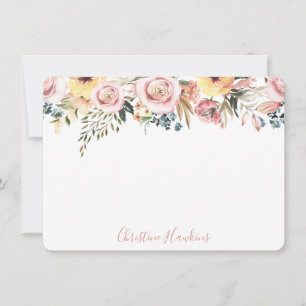 Carte De Correspondance Aquarelle moderne couleur rose pâle personnalisée