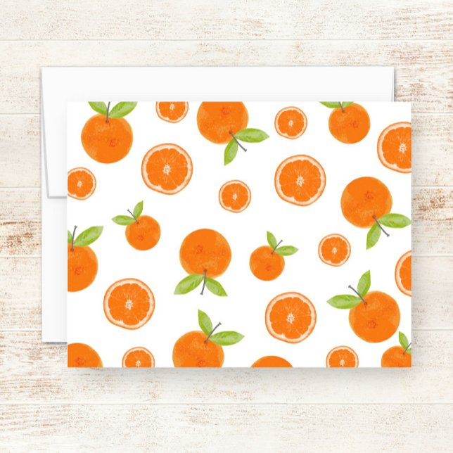 Carte De Correspondance Aquarelle Oranges agrumes (Créateur téléchargé)