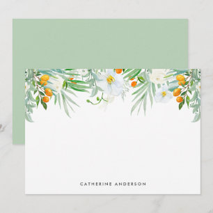 Carte De Correspondance Aquarelle Orchidées blanches et papier à lettres K
