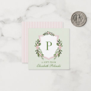 Carte De Correspondance Aquarelle personnalisée Crête florale Cadeau initi