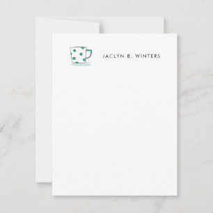 Carte De Correspondance Aquarelle Polka Dot Coffee Cup