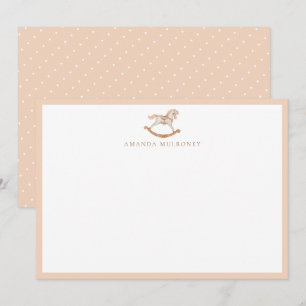 Carte De Correspondance Aquarelle Rocse Baby shower  Merci