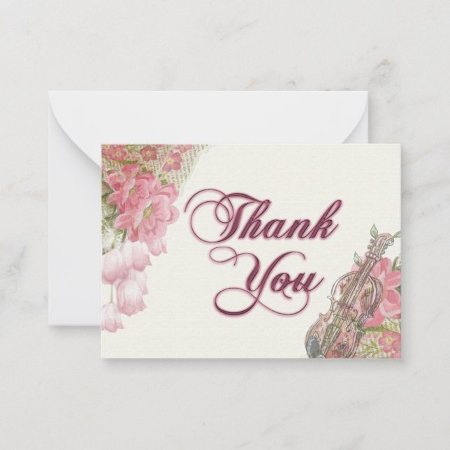 Carte De Correspondance Aquarelle rose (Devant)