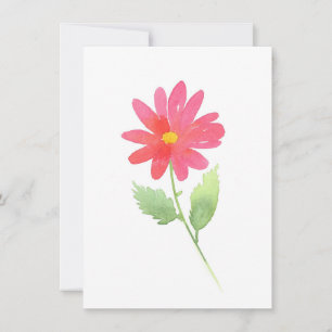 Carte De Correspondance Aquarelle rose corail