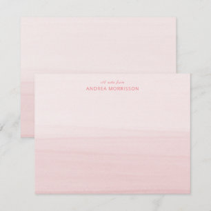 Carte De Correspondance Aquarelle rose pâle Ombre