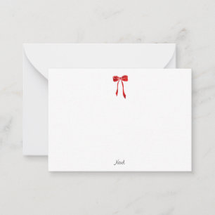 Carte De Correspondance Aquarelle rouge Bow