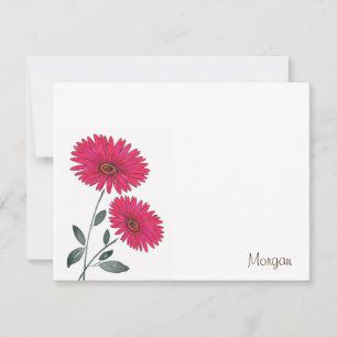 Carte De Correspondance Aquarelle rouge, Stylo et Gerbes d'encre